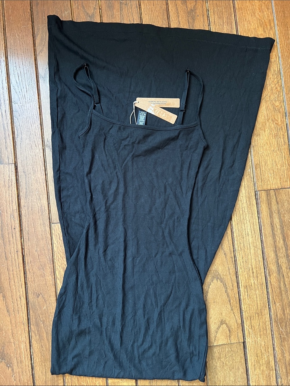 SKIMS Black Soft Lounge Long Slip Dress Size XXS NWT